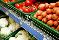 Vegetables in a grocery store