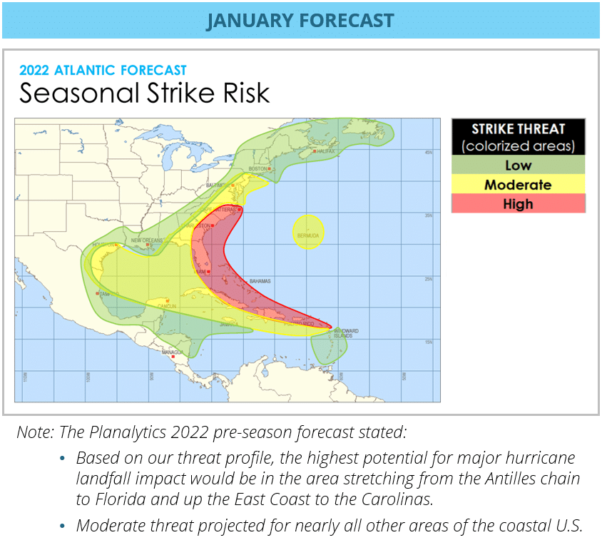 2022 Atlantic Seasonal Strike Risk Map