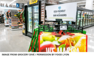 Shopping cart inside grocery store